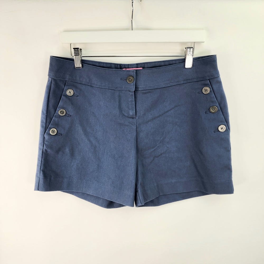 Isaac Mizrahi New York Blue Tailored Shorts Women's 6 Chambray Blue Sailor